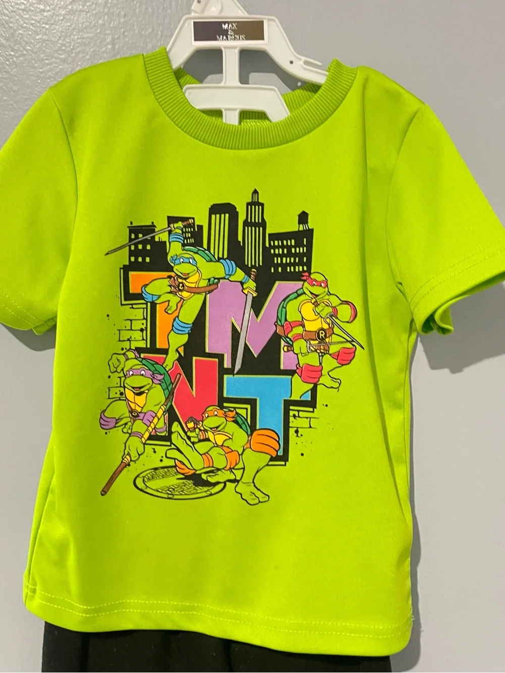 Nickelodeon Neon Lime Teenage Mutant Ninja Turtles Short Sleeve Tee | Size 24M